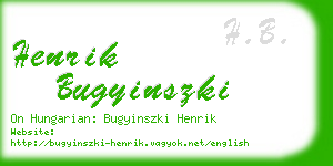 henrik bugyinszki business card